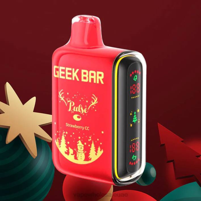 6P4F86 - vape بالجملة الفراولة سي سي GEEK BAR Pulse إصدار العطلة 7500 نفث / 15000 نفث