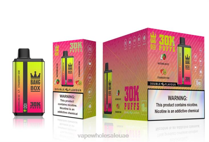 Vape Wholesale Uae - Bang Box 30000 نفخة نكهات مزدوجة بطيخ مثلج وفراولة كيوي XV6N062